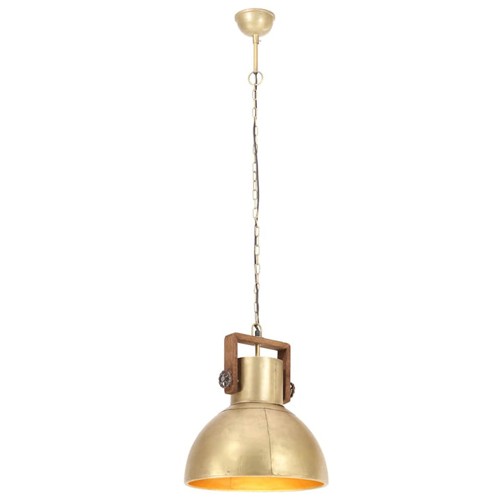 industriel hængelampe 25 W rund 40 cm E27 messingfarvet