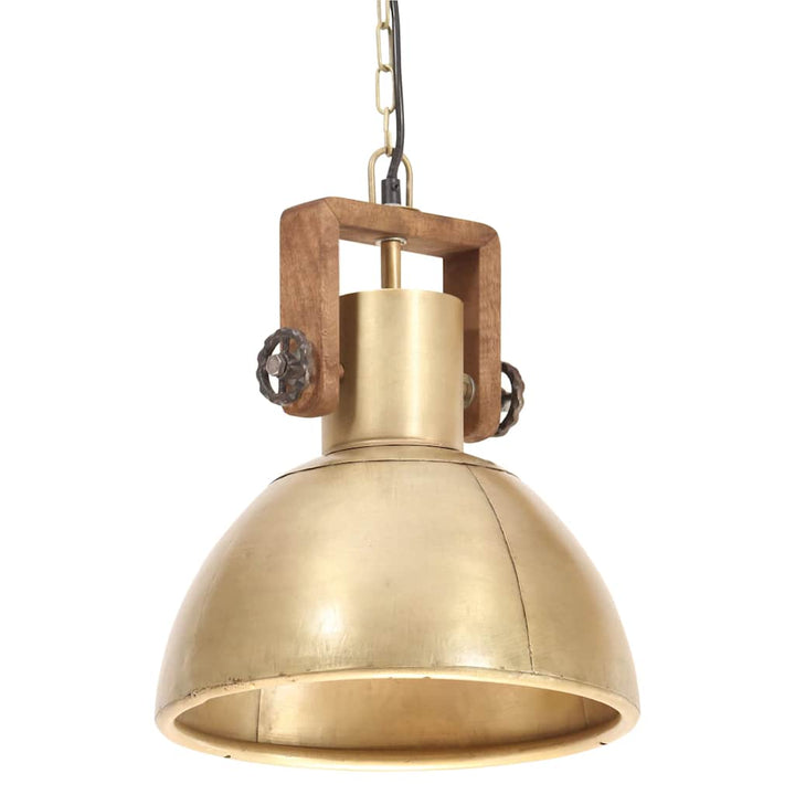 industriel hængelampe 25 W rund 30 cm E27 messingfarvet