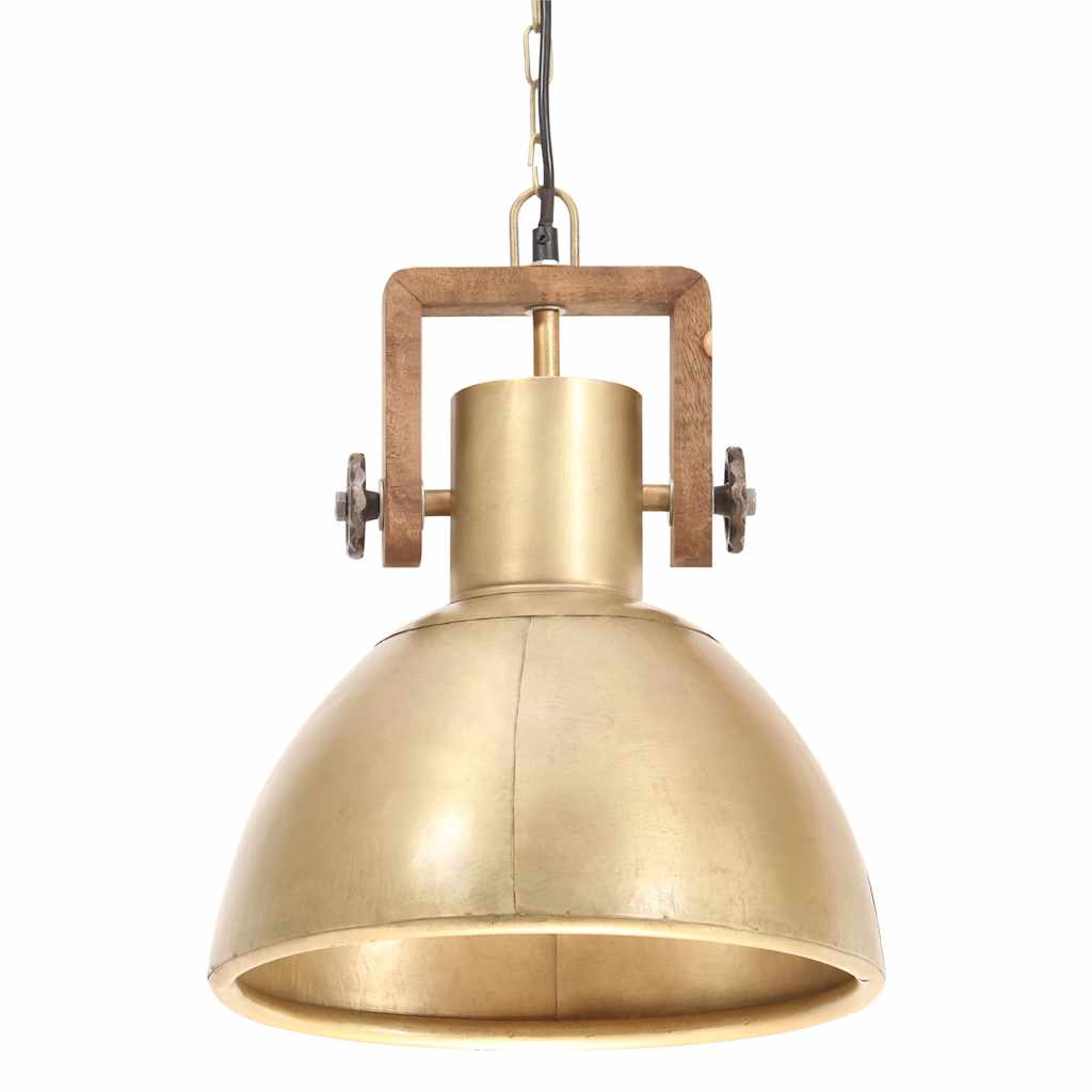 industriel hængelampe 25 W rund 30 cm E27 messingfarvet