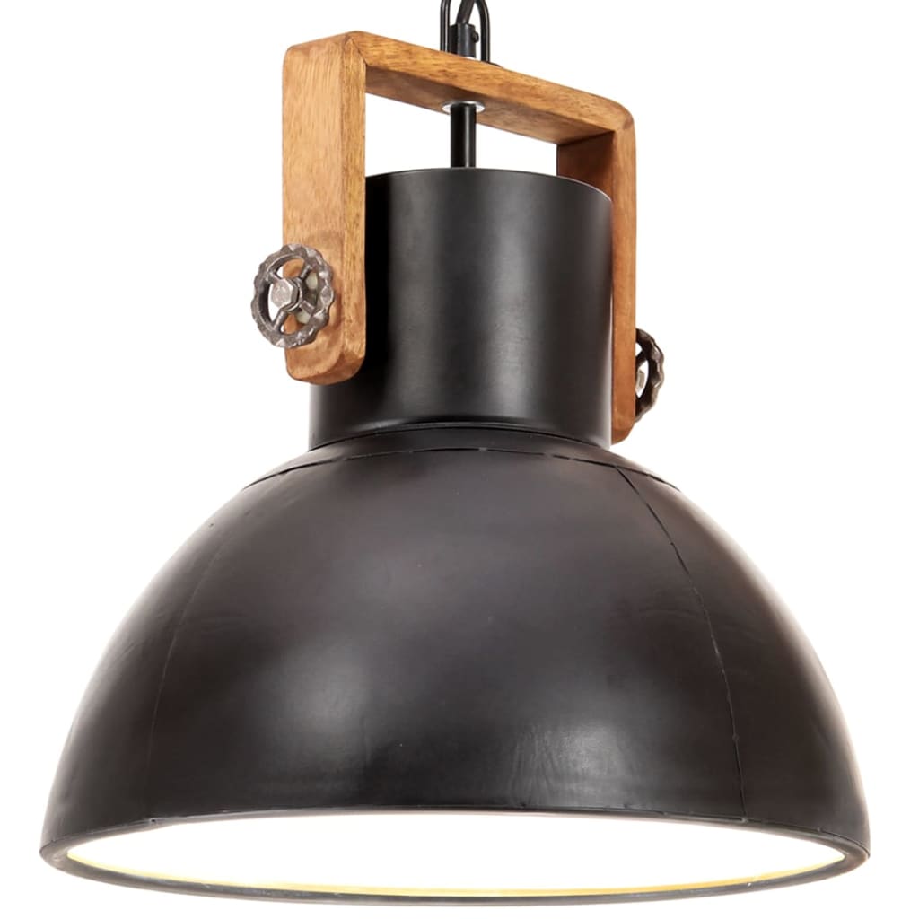 industriel hængelampe 25 W rund 30 cm E27 mat sort