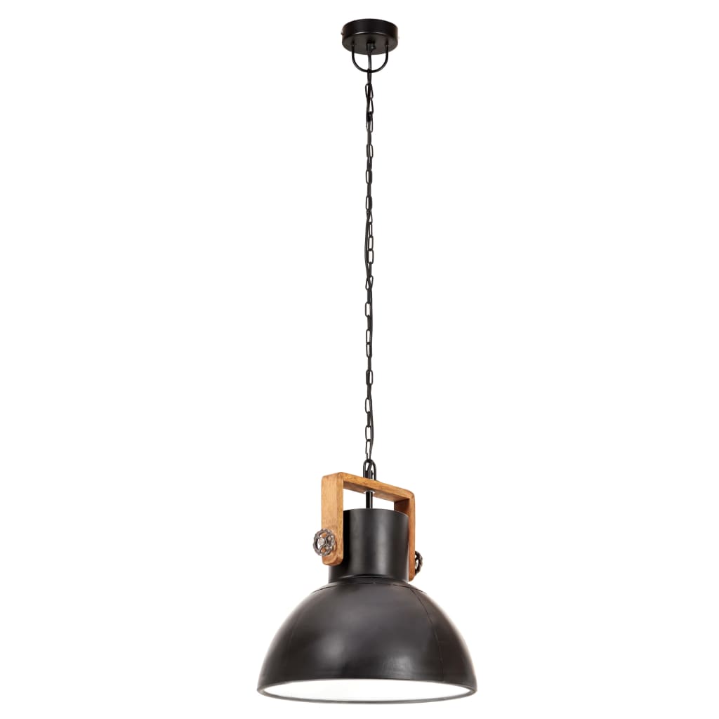 industriel hængelampe 25 W rund 30 cm E27 mat sort