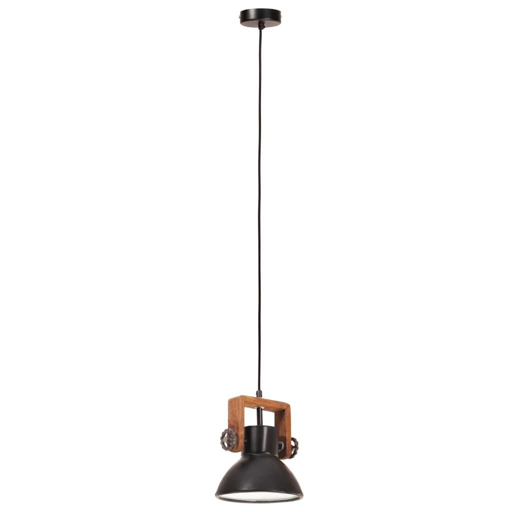 industriel hængelampe 25 W rund 19 cm E27 mat sort