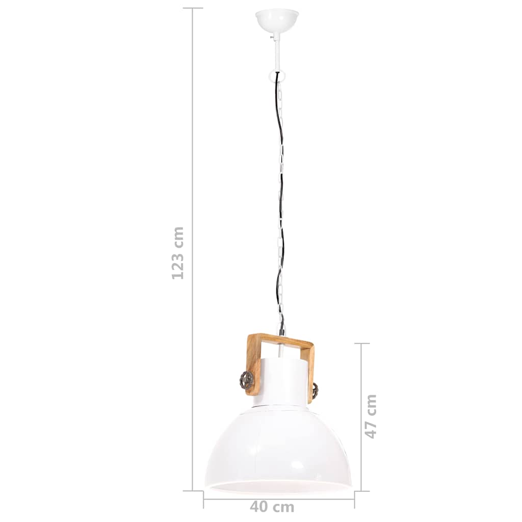 industriel hængelampe 25 W rund 40 cm E27 hvid