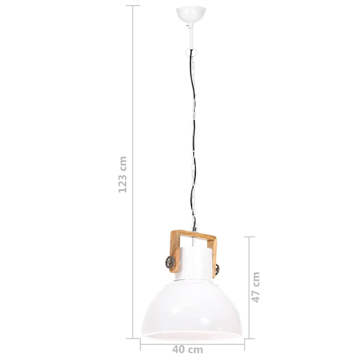 industriel hængelampe 25 W rund 40 cm E27 hvid