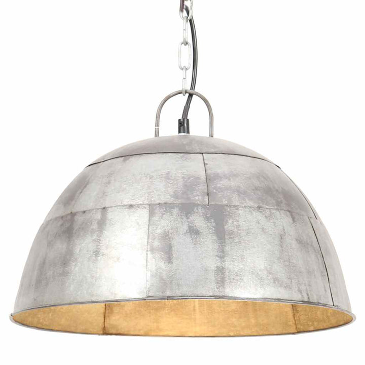 industriel vintage hængelampe 25 W rund 41 cm E27 sølvfarvet