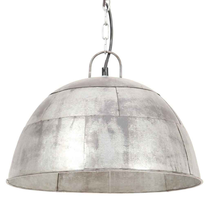 industriel vintage hængelampe 25 W rund 41 cm E27 sølvfarvet