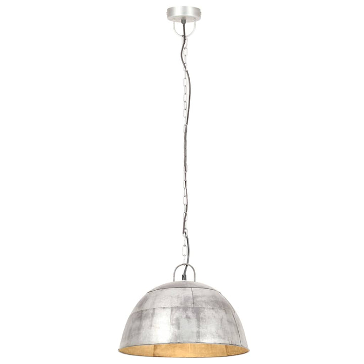 industriel vintage hængelampe 25 W rund 41 cm E27 sølvfarvet