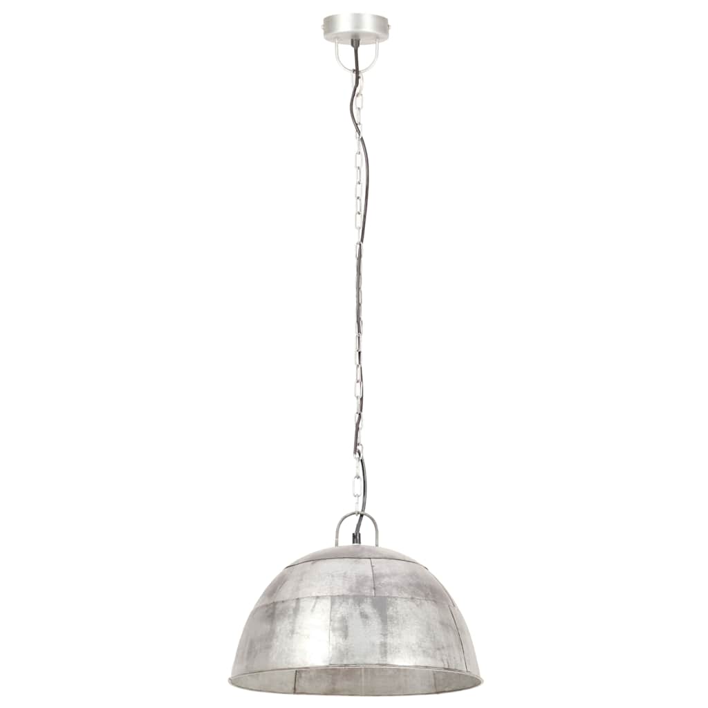 industriel vintage hængelampe 25 W rund 41 cm E27 sølvfarvet