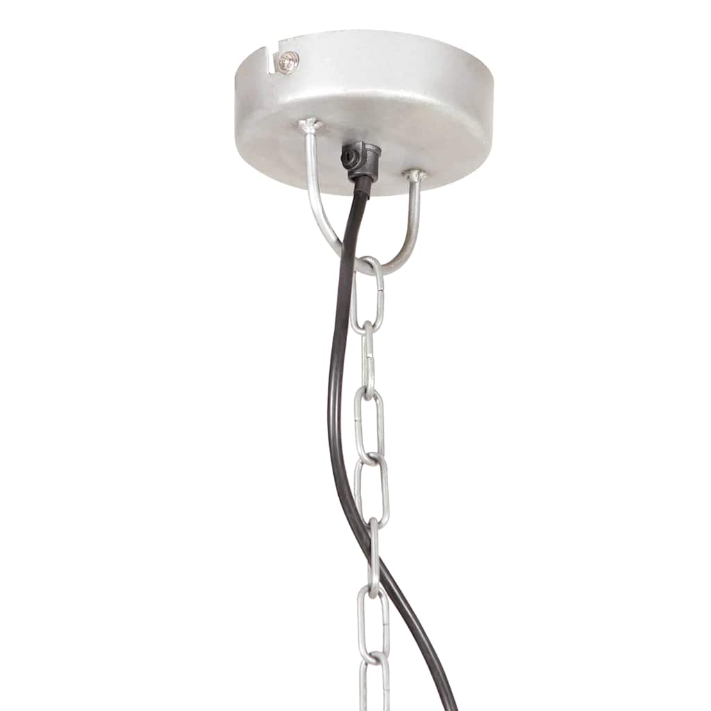 industriel vintage hængelampe 25 W rund 41 cm E27 sølvfarvet