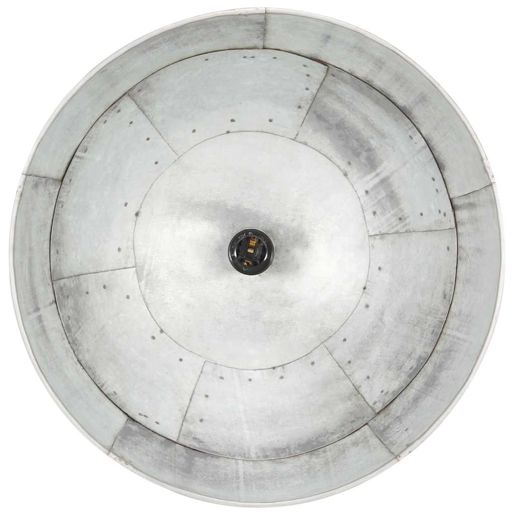 industriel vintage hængelampe 25 W rund 41 cm E27 sølvfarvet