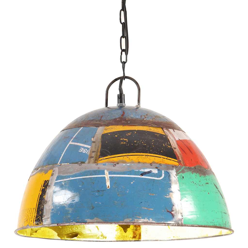 industriel hængelampe 25 W rund vintagestil 41 cm E27 flerfarvet