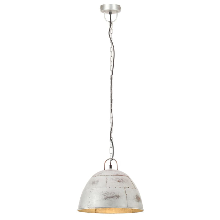 industriel hængelampe 25 W rund vintagestil 31 cm E27 sølvfarvet