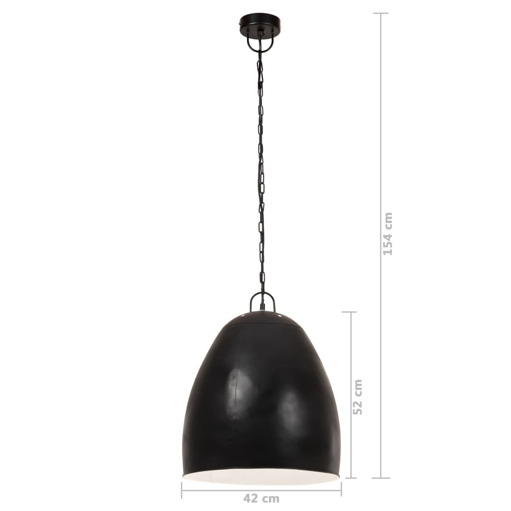 industriel hængelampe 25 W rund 42 cm E27 mat sort
