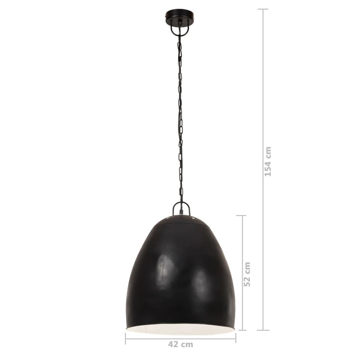 industriel hængelampe 25 W rund 42 cm E27 mat sort