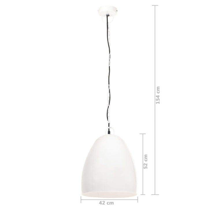 industriel hængelampe 25 W rund 42 cm E27 hvid