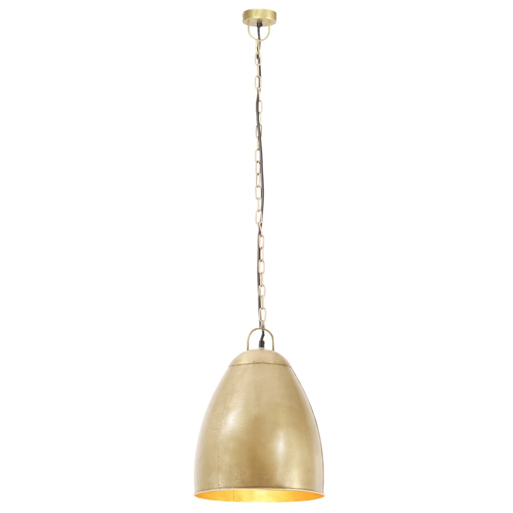 industriel hængelampe 25 W rund 32 cm E27 messingfarvet