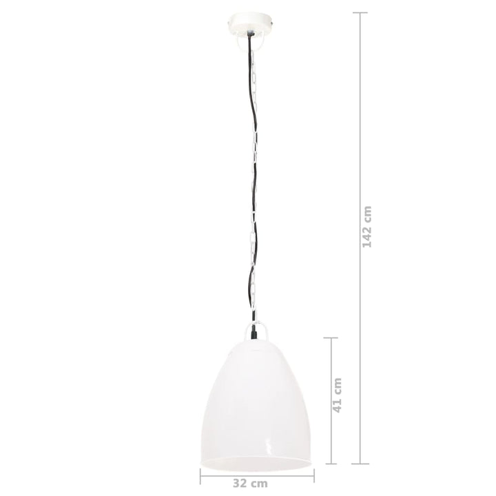 industriel hængelampe 25 W rund 32 cm E27 hvid