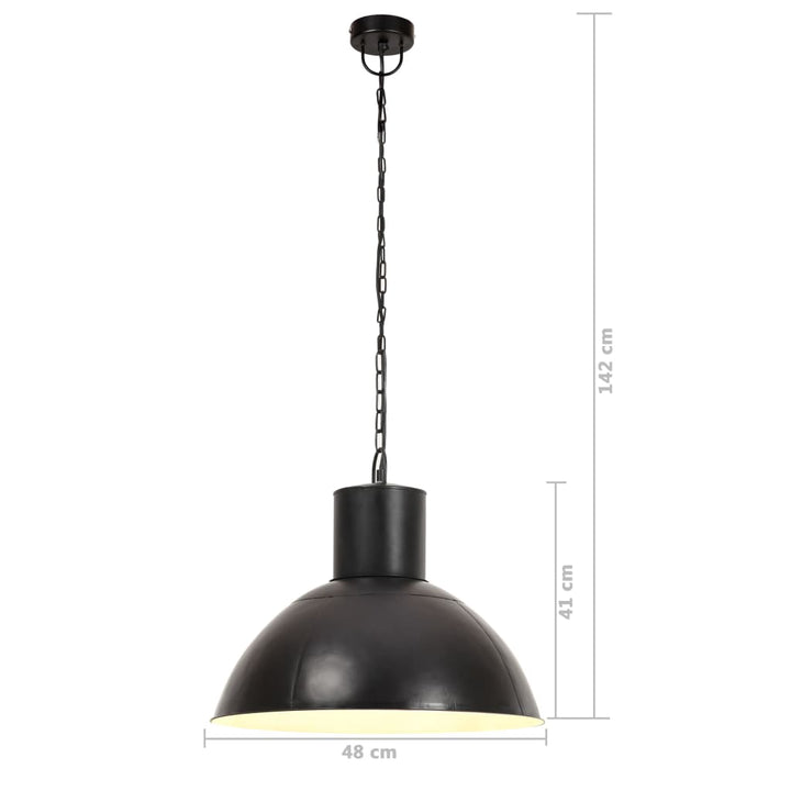hængelampe 25 W rund 48 cm E27 mat sort