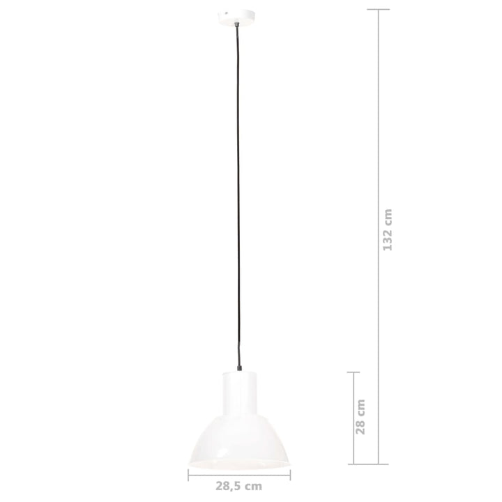 hængelampe 25 W rund 28,5 cm E27 hvid