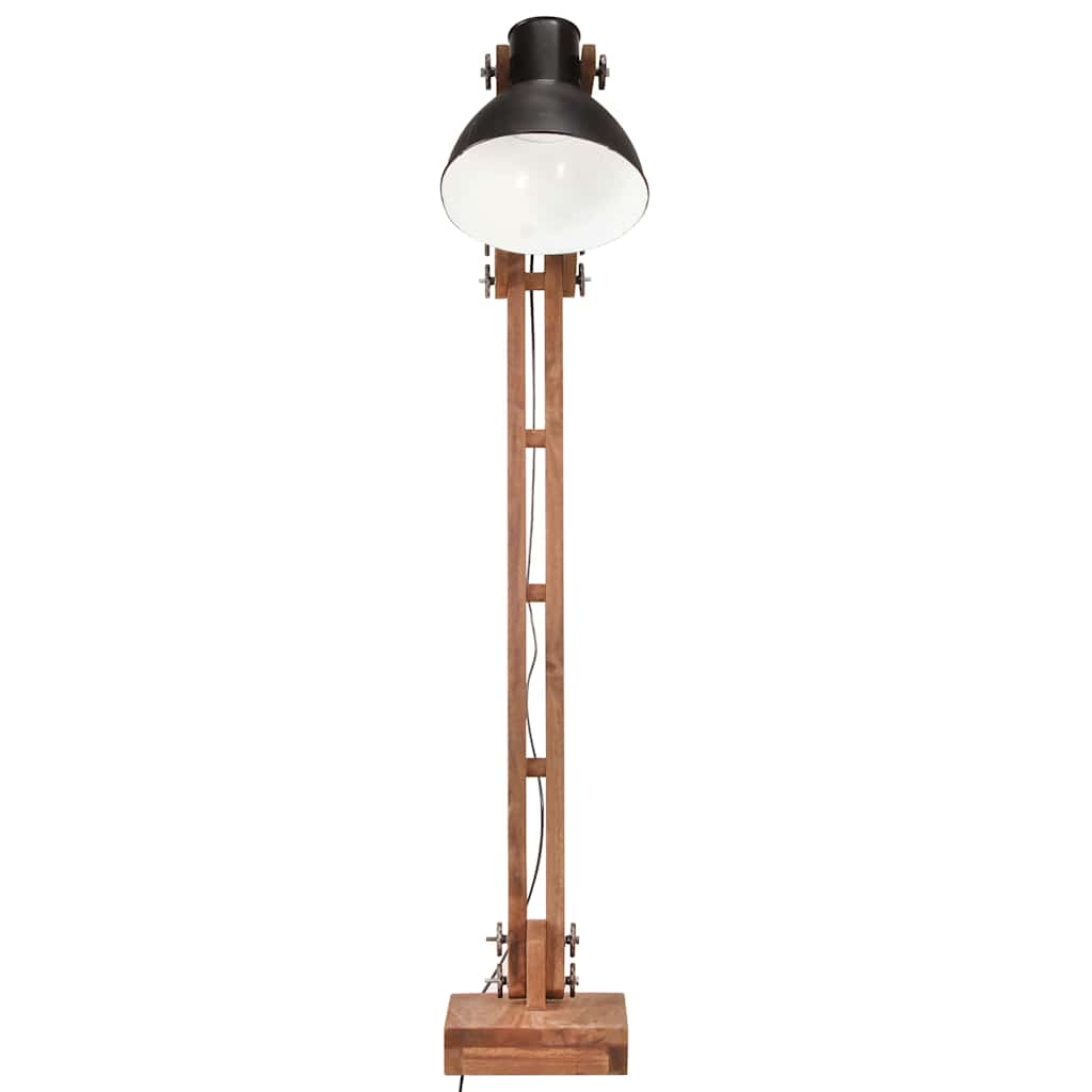 gulvlampe E27 massivt mangotræ sort