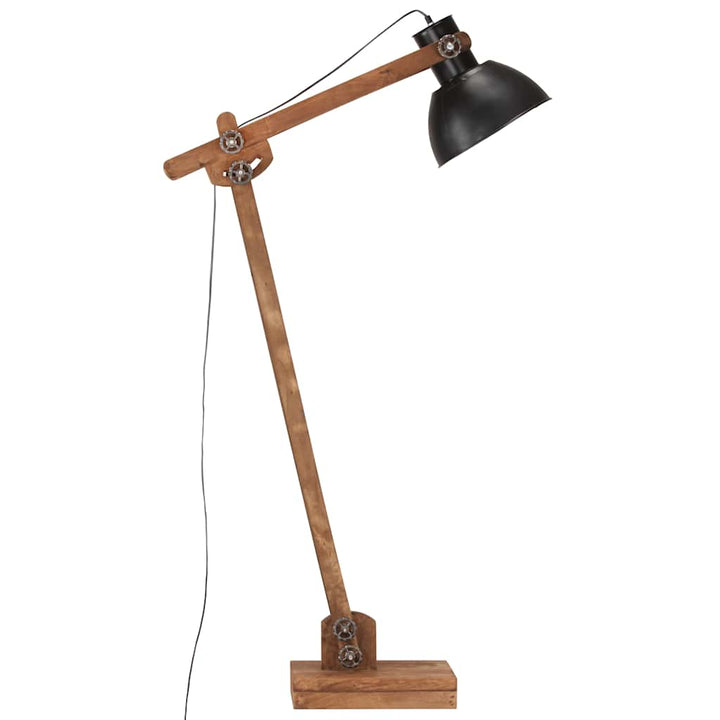 gulvlampe E27 massivt mangotræ sort