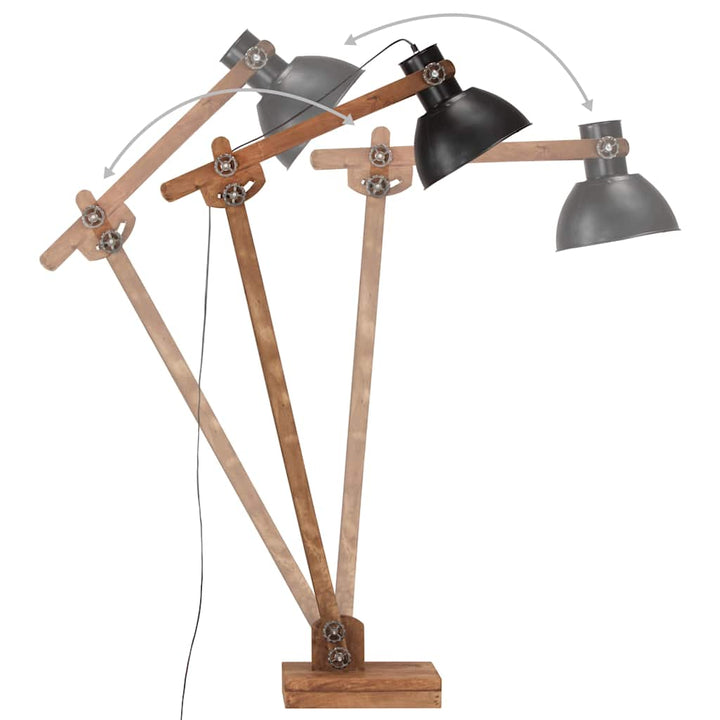 gulvlampe E27 massivt mangotræ sort