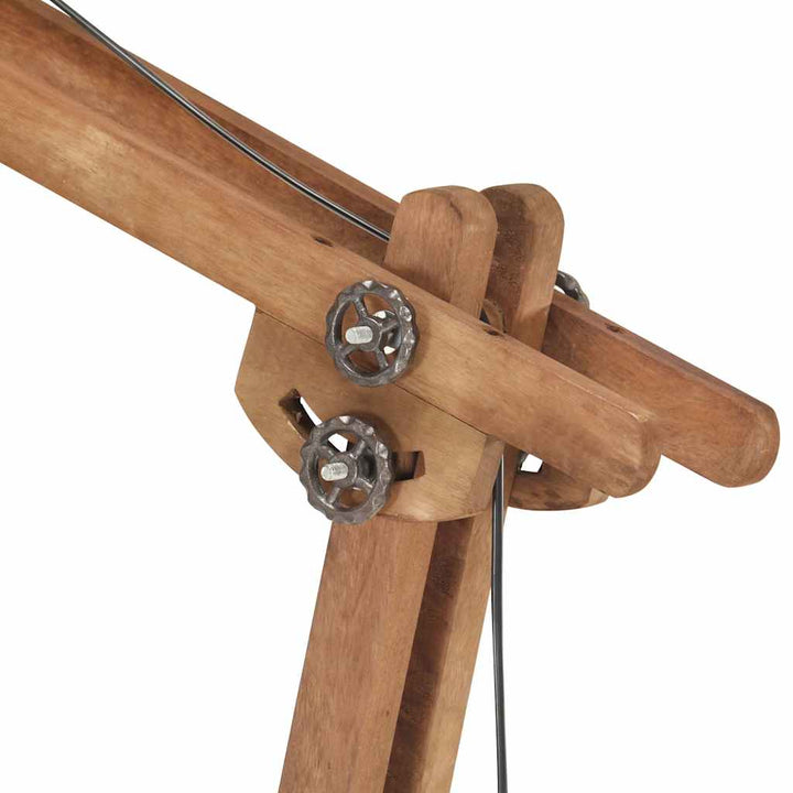 gulvlampe E27 massivt mangotræ sort