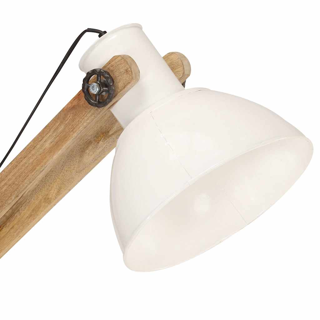 gulvlampe E27 massivt mangotræ hvid