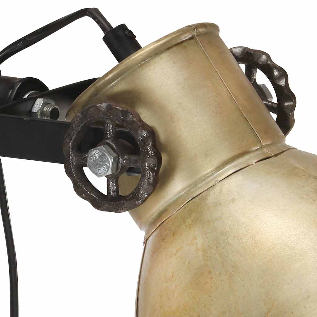 gulvlampe med 2 lampeskærme E27 støbejern messingfarvet