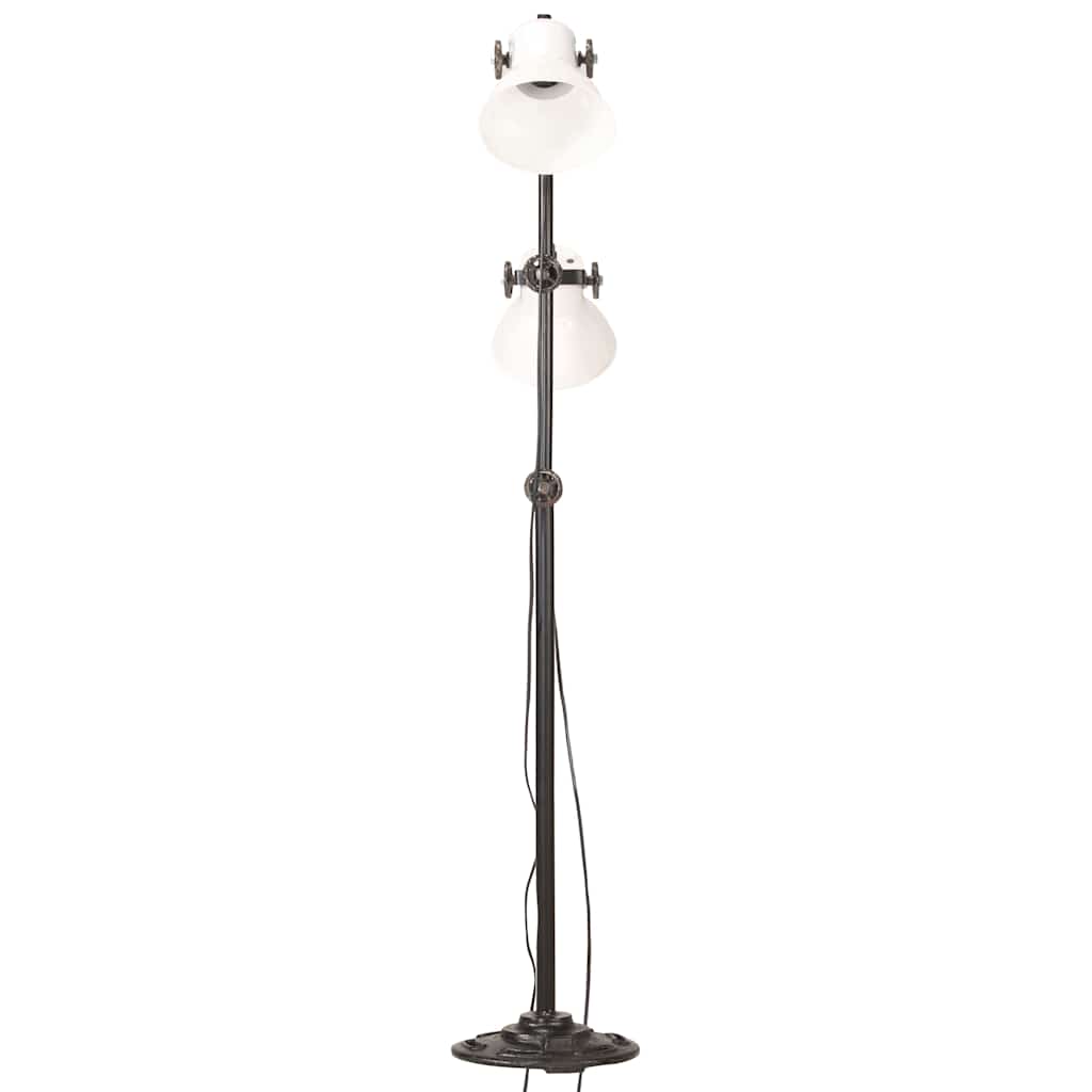 gulvlampe med 2 lampeskærme E27 støbejern hvid