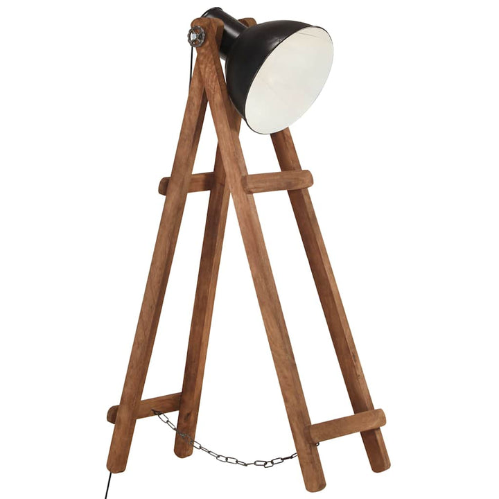 gulvlampe E27 massivt mangotræ sort