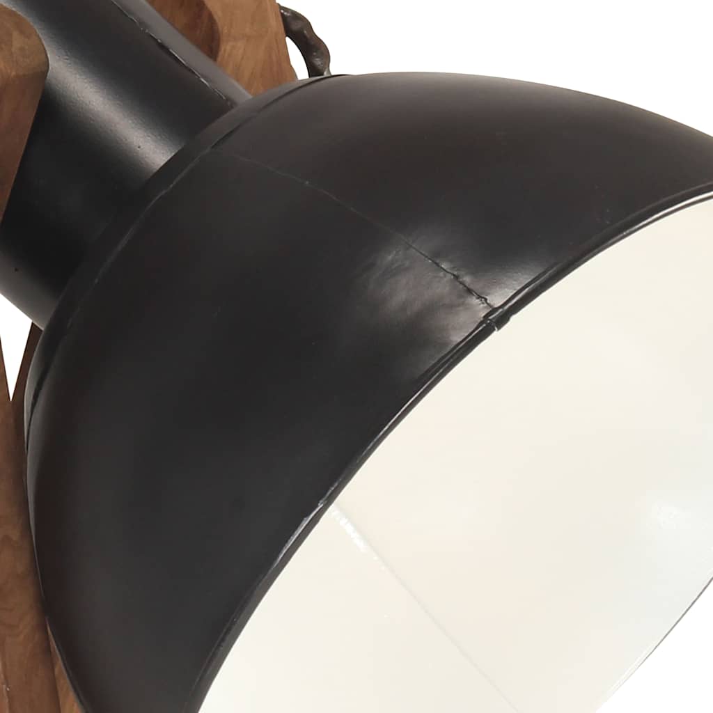 gulvlampe E27 massivt mangotræ sort