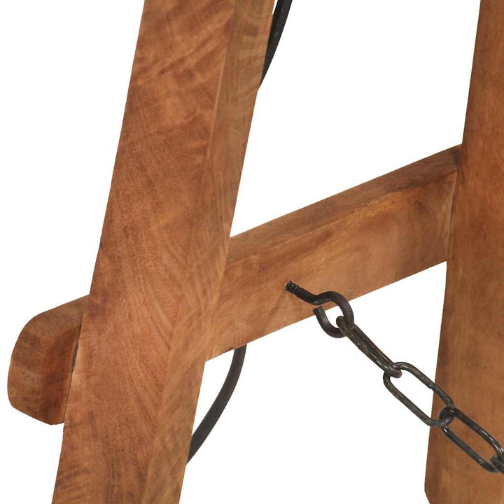 gulvlampe E27 massivt mangotræ sort