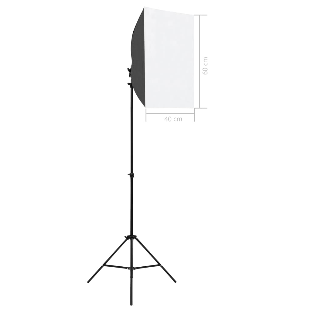 fotostudiesæt med softbox-lamper og baggrund