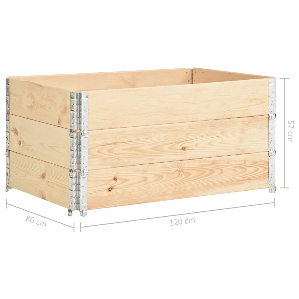 højbed 3 stk. 80x120 cm massivt fyrretræ