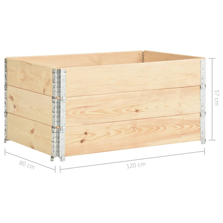 højbed 3 stk. 80x120 cm massivt fyrretræ