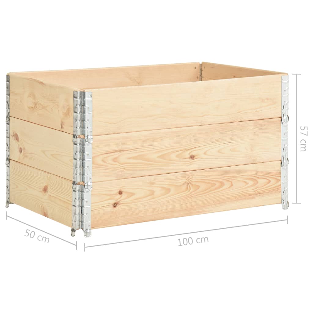 højbed 3 stk. 50x100 cm massivt fyrretræ
