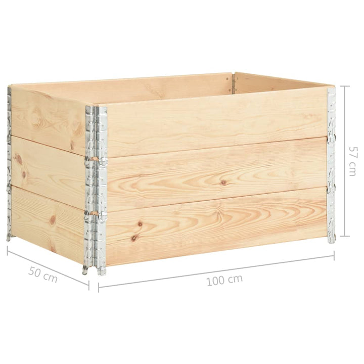 højbed 3 stk. 50x100 cm massivt fyrretræ