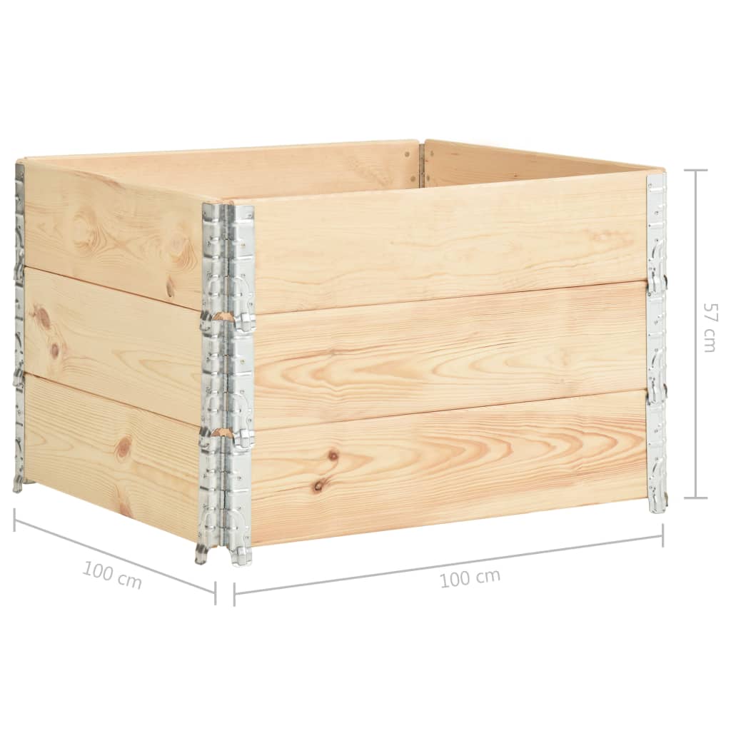højbed 3 stk. 100x100 cm massivt fyrretræ