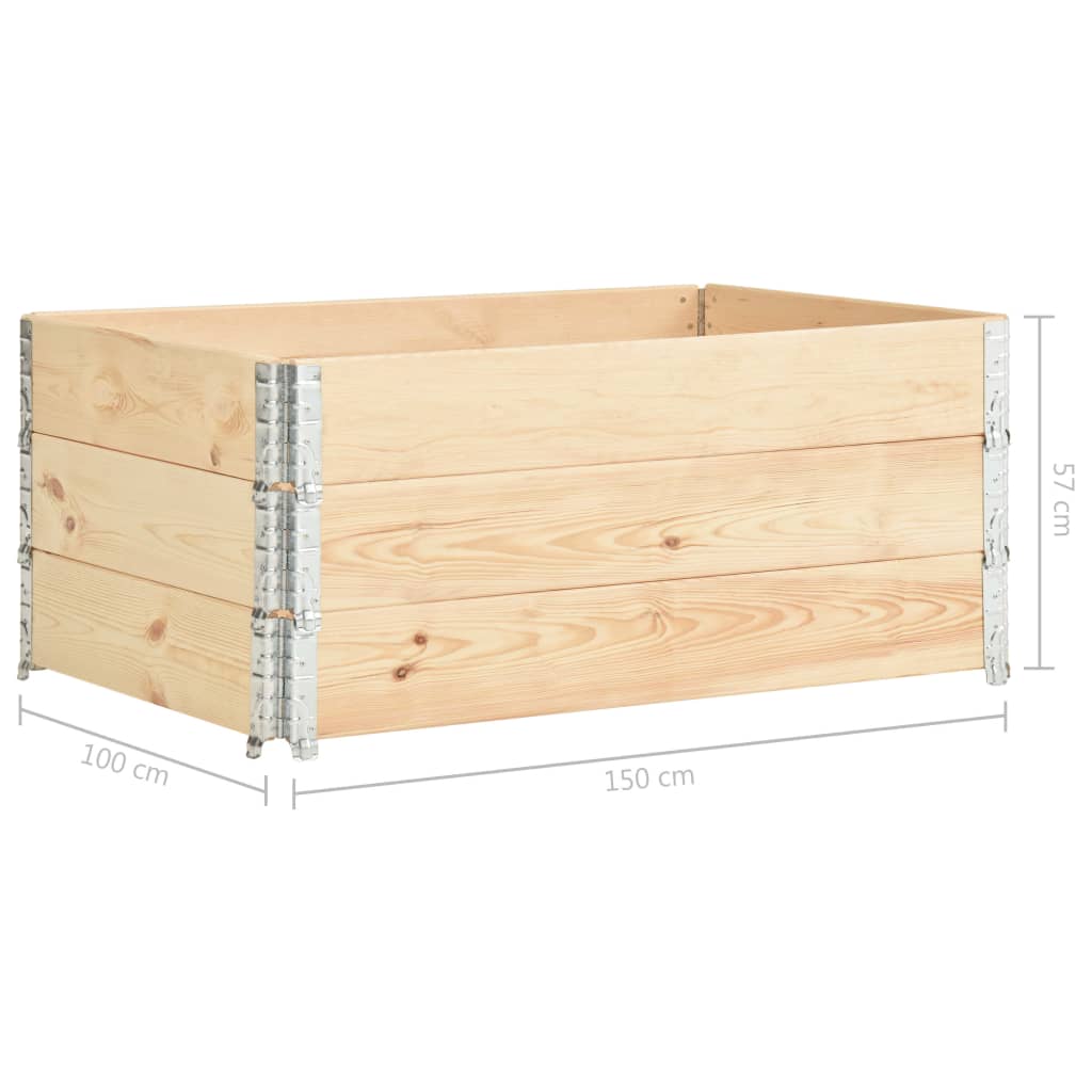 højbed 3 stk. 100x150 cm massivt fyrretræ