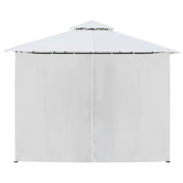 pavillon med gardiner 600x298x270 cm 180g/m² hvid