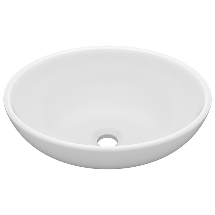 luksuriøs håndvask 40x33 cm keramisk oval mat hvid