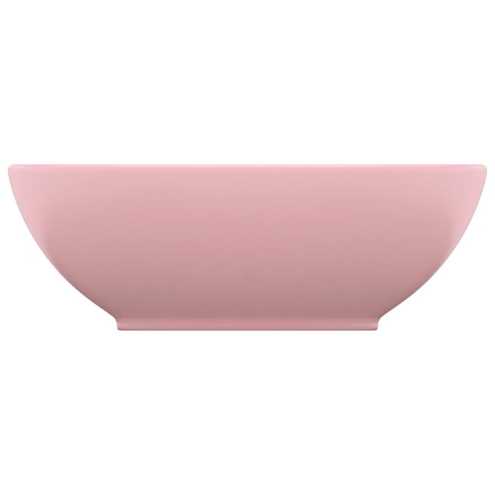 luksuriøs håndvask 40x33 cm keramisk oval mat pink