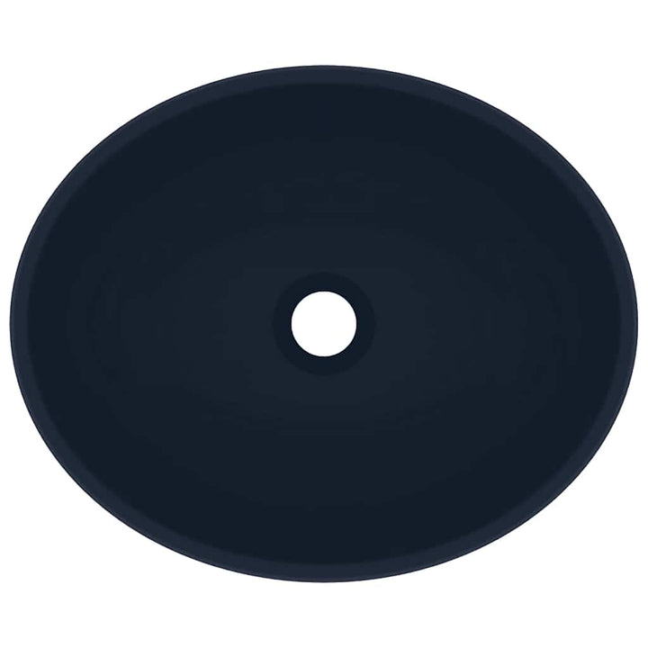 luksuriøs håndvask 40x33 cm keramisk oval mat mørkeblå