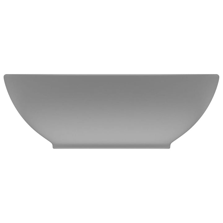 luksuriøs håndvask 40x33 cm keramisk oval mat lysegrå