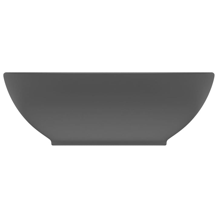 luksuriøs håndvask 40x33 cm keramisk oval mat mørkegrå