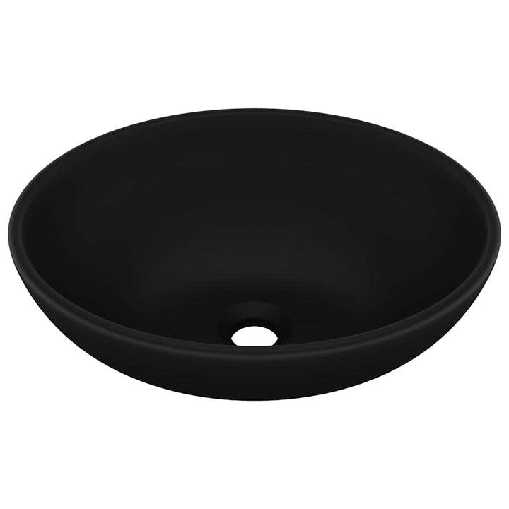 luksuriøs håndvask 40x33 cm keramisk oval mat sort