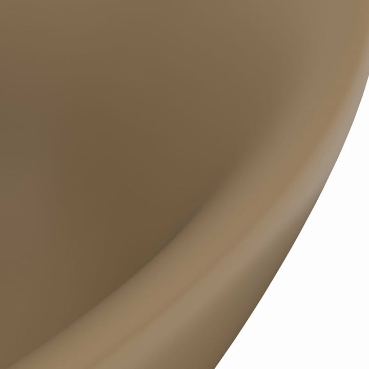 luksuriøs håndvask overløb 58,5x39 cm keramik oval mat creme