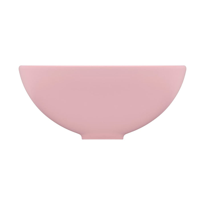 luksuriøs håndvask 32,5x14 cm rund keramisk mat lyserød