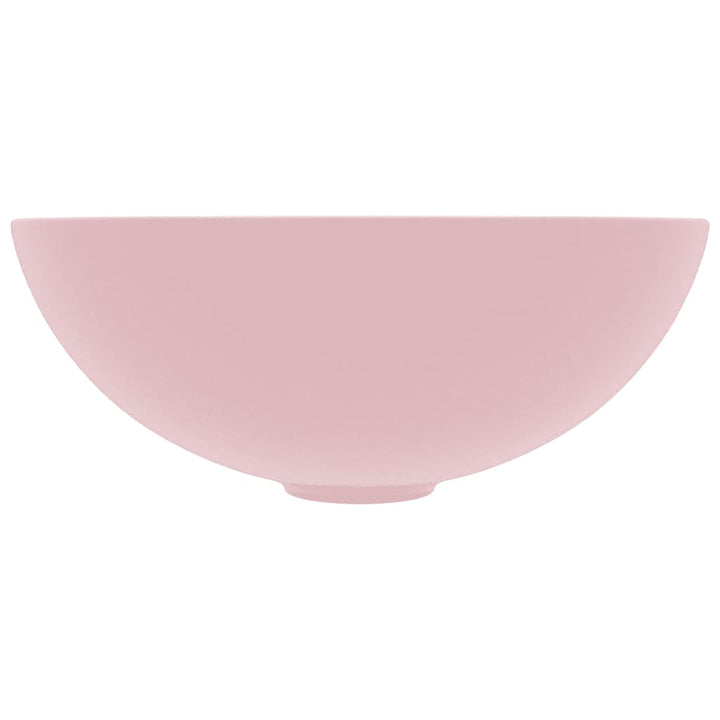keramisk håndvask til badeværelse rund mat pink